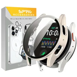 کاور اسپریگ مدل PC Guard Bump مناسب برای ساعت هوشمند سامسونگ Galaxy Watch 7 44mm به همراه محافظ صفحه نمایش