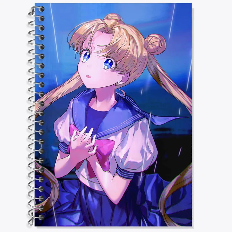دفتر زبان 50 برگ خندالو مدل دو خط طرح اوساگی تسوکینو انیمه Sailor Moon کد 17420