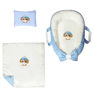 سرویس خواب سه تکه نوزاد ناریکو مدل گارد محافظ دار طرح بچه سگ کد 0576