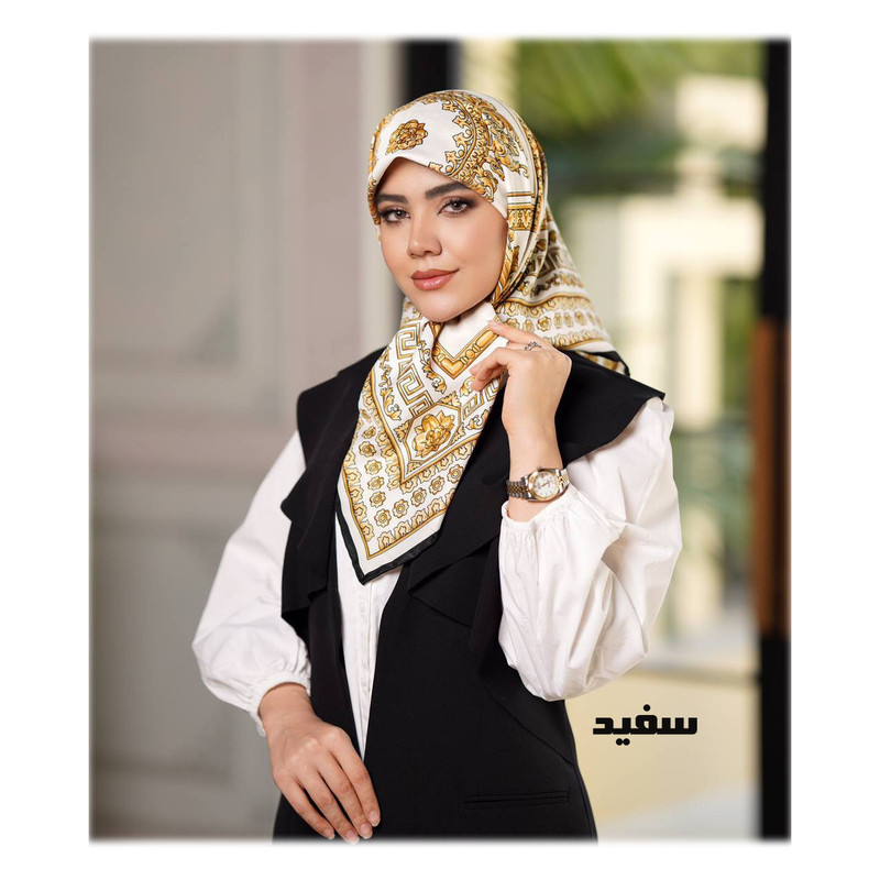 روسری زنانه مدل ابریشم توییل دست دوز کد R54-100