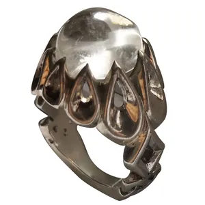 انگشتر نقره مردانه مدل اشکی کد 0046