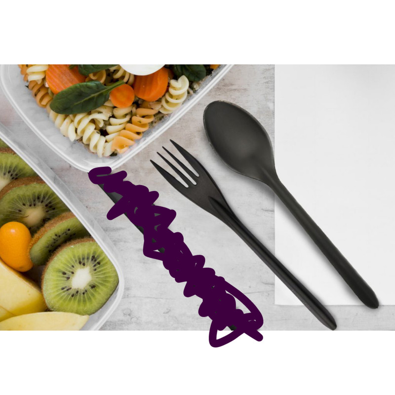 قاشق و چنگال یکبار مصرف  طب پلاستیک مدل ELEGANT مجموعه 50 عددی