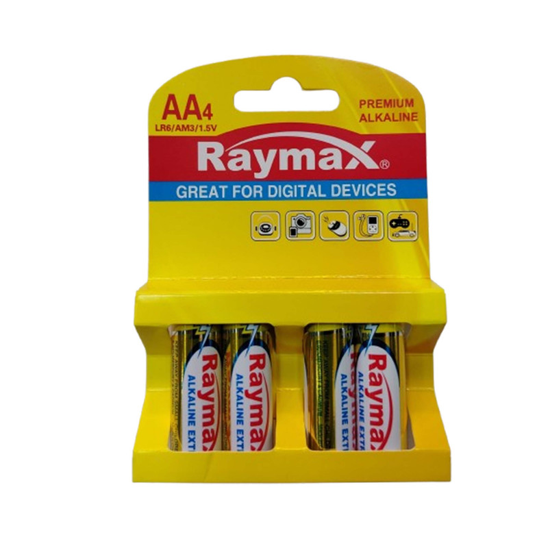 باتری قلمی رایمکس مدل PREMIUM-ALKALAINE بسته ۴ عددی