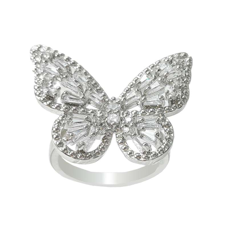 انگشتر زنانه طرح جواهر مدل پروانه کد Rjns7