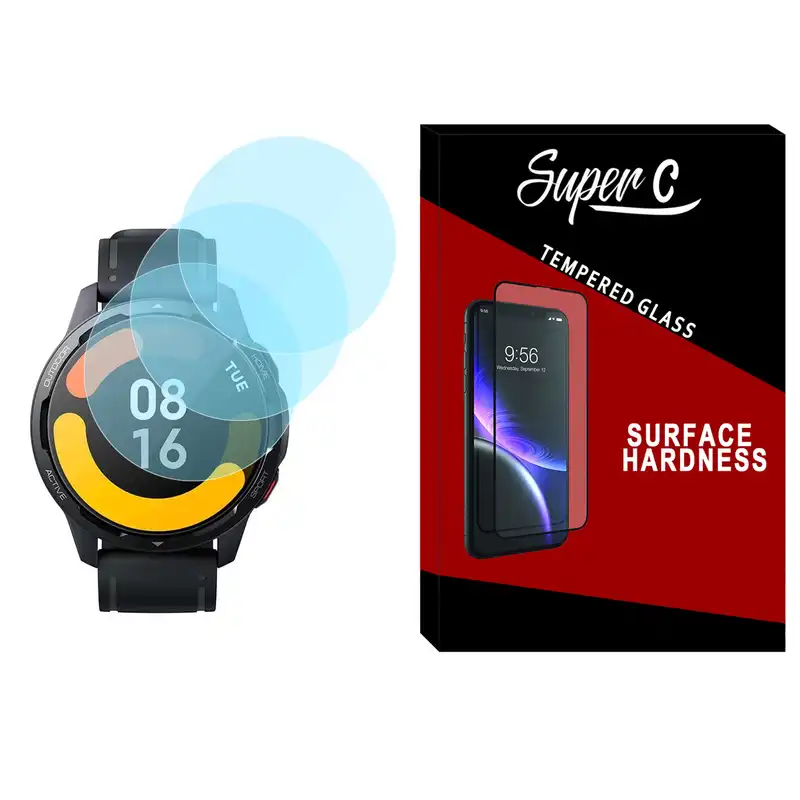 محافظ صفحه نمایش شیشه ای سوپرسی مدل SH-SC مناسب برای ساعت هوشمند شیائومی Watch S1 Active بسته سه عددی