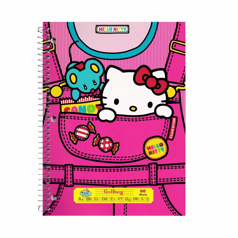 دفتر زبان 60 برگ گلبرگ مدل 4 خط طرح کیتی کد 580