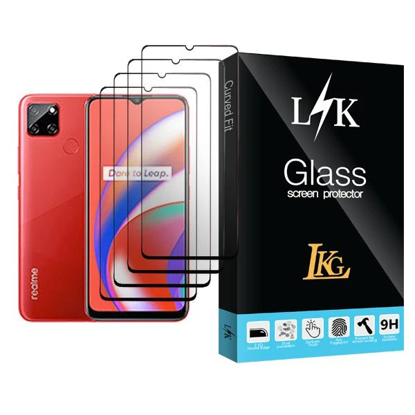 محافظ صفحه نمایش ال کا جی مدل LK Glass MIX004 مناسب برای گوشی موبایل ریلمی C12 بسته چهار عددی