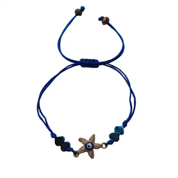 دستبند زنانه مدل پلاک چشم نظر طرح مرجان دریایی کد HC256