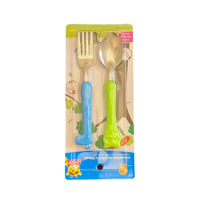 ست قاشق چنگال کودک مدل جغد و زرافه کد 3