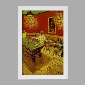 تابلو خندالو مدل نقاشی کافه شبانه اثر ونسان ونگوگ کد 25473