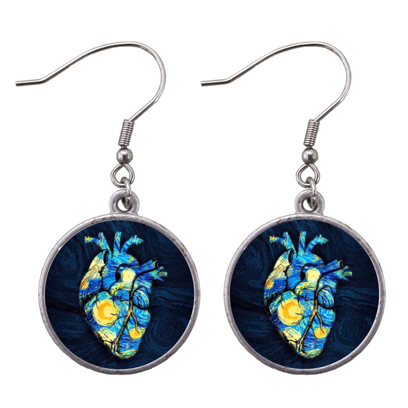 گوشواره دخترانه مدل قلب شب پرستاره کد 505