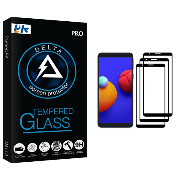 محافظ صفحه نمایش پی کی مدل Delta Glass مناسب برای گوشی موبایل سامسونگ Galaxy A01 Core بسته سه عددی