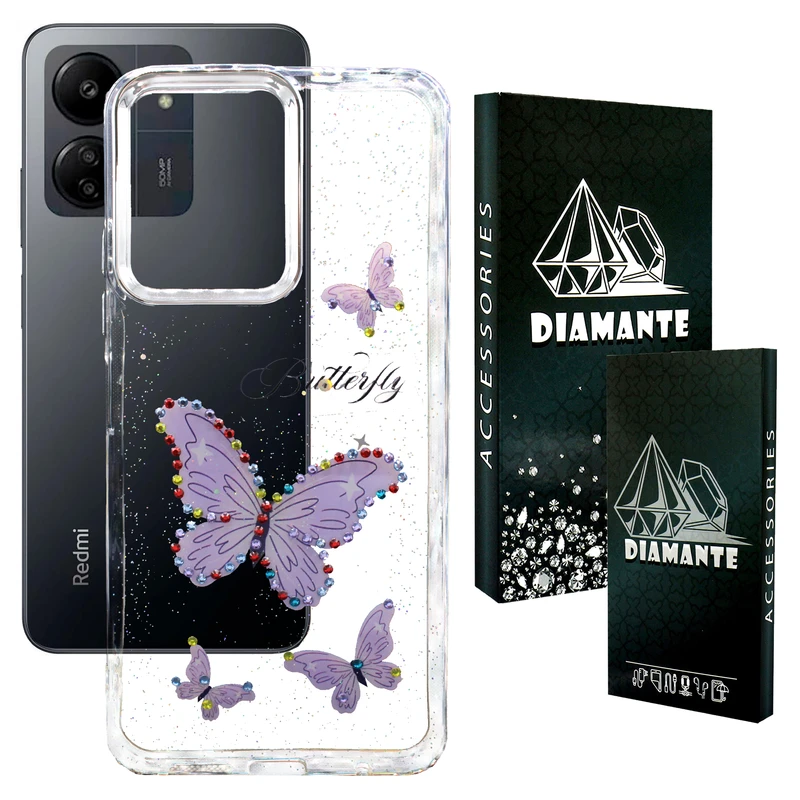 کاور دیامانته مدل Butterfly Bk مناسب برای گوشی موبایل شیائومی Poco C65