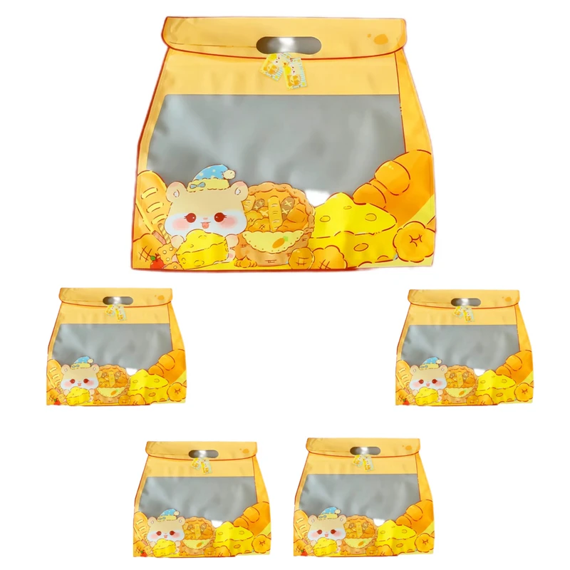 پاکت زیپ دار مدل Teddy Cheese & Bread بسته ۵ عددی