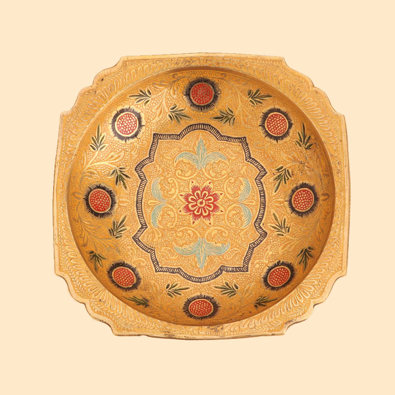 شیرینی خوری برنجی مدل هشت ضلعی 19621