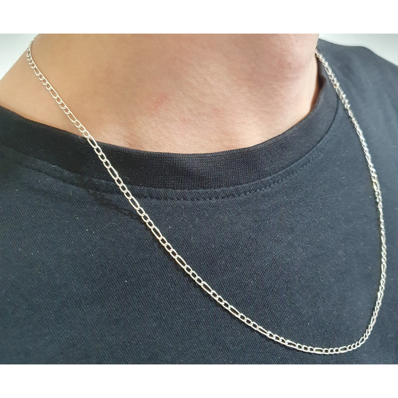زنجیر نقره زنانه مدل فیگارو کد 3.90 زنجیر نقره زنانه مدل فیگارو کد 3.90