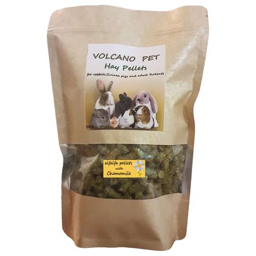 غذای خشک خرگوش و خوکچه هندی مدل پلت یونجه بابونه وزن 500 گرم