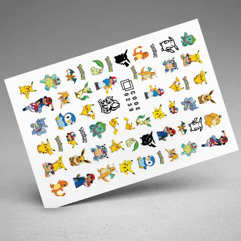 برچسب لنز ناخن مدل انیمه مجموعه 6 عددی