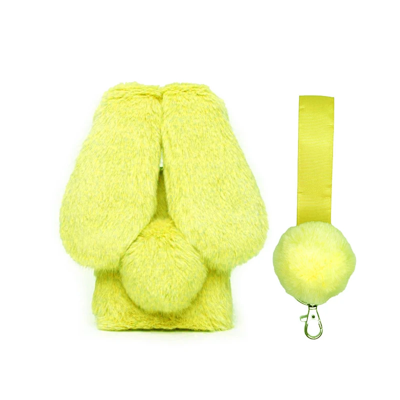 کاور مدل خرگوشی پشمالو مناسب برای گوشی موبایل اپل iPhone 12 به همراه بند