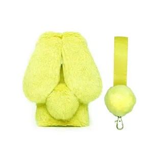 کاور مدل خرگوشی پشمالو مناسب برای گوشی موبایل اپل iPhone X / XS به همراه بند