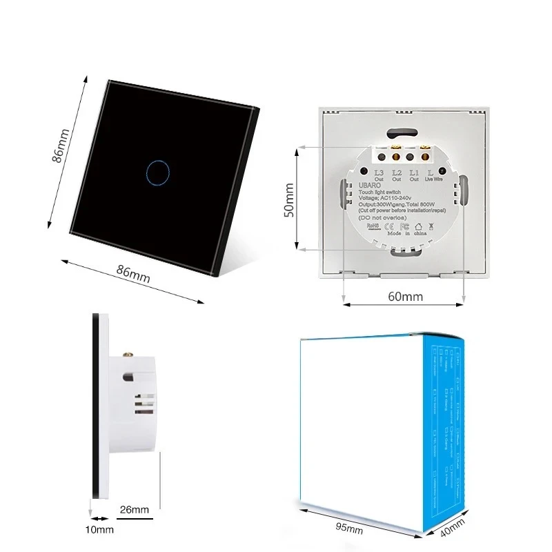 عکس شماره 7 : کلید لمسی تک پل مدل 2025 touch