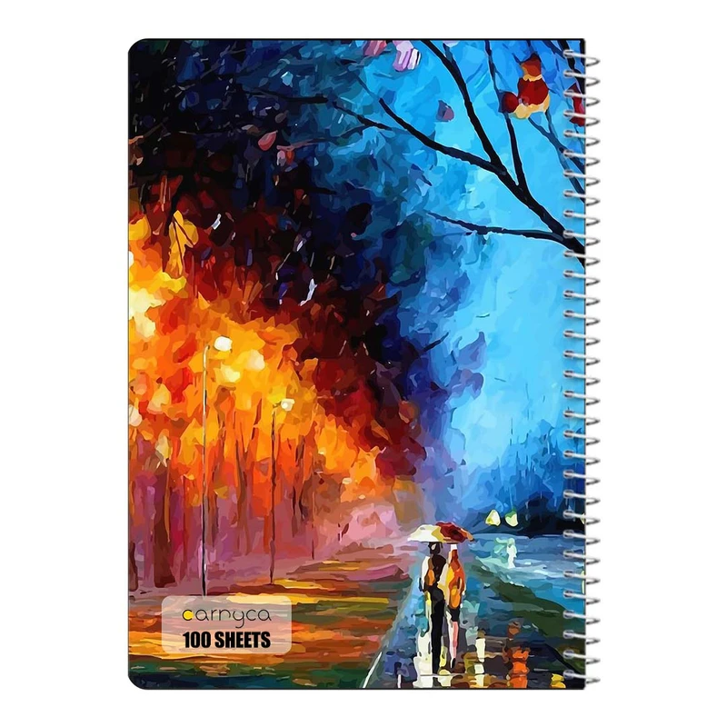 دفتر شطرنجی 100 برگ سیمی کارنیکا طرح نقاشی های آبرنگی Watercolor Paintings کد 10234