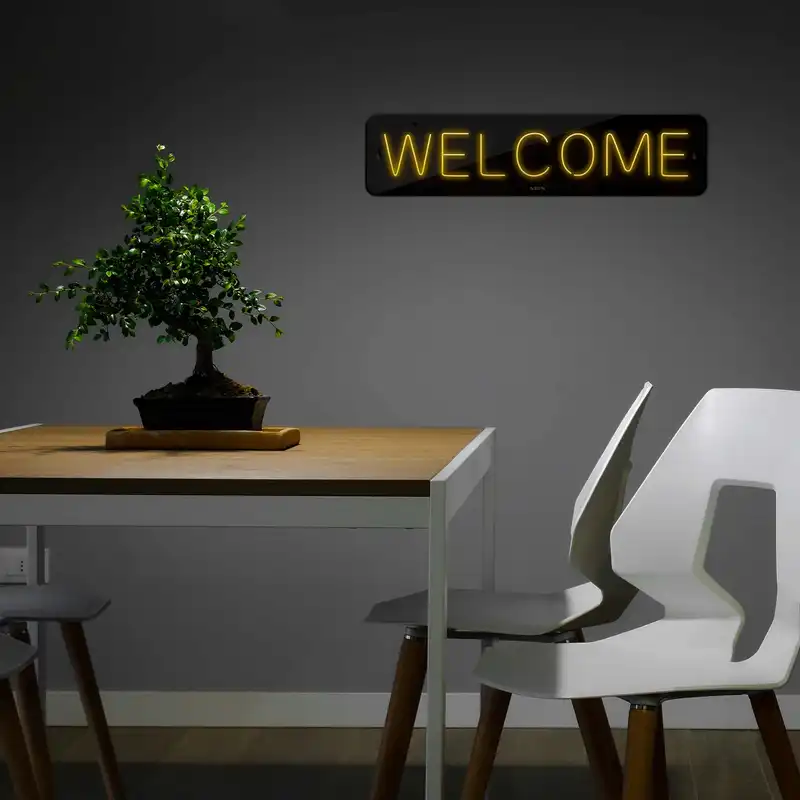 چراغ دیواری نئون دیزاین طرح Welcome-BL_YL