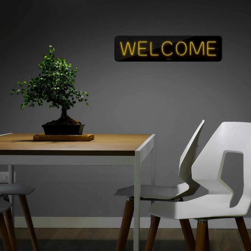 چراغ دیواری نئون دیزاین طرح Welcome-BL_YL