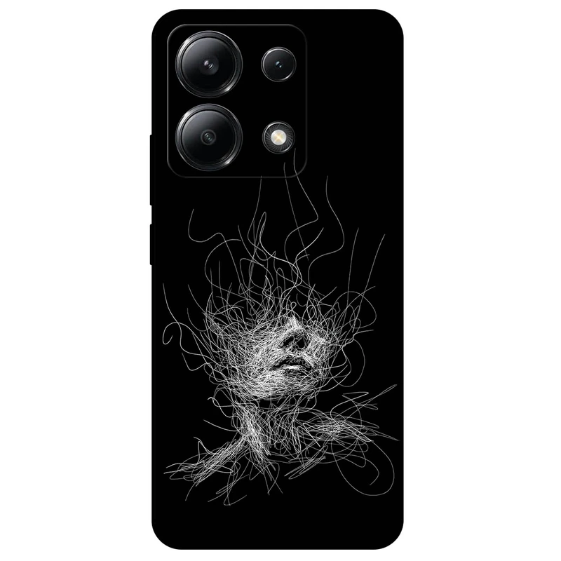 کاور مگافون طرح اسکچ صورت مدل 7423 مناسب برای گوشی موبایل شیائومی Redmi Note 13 4G