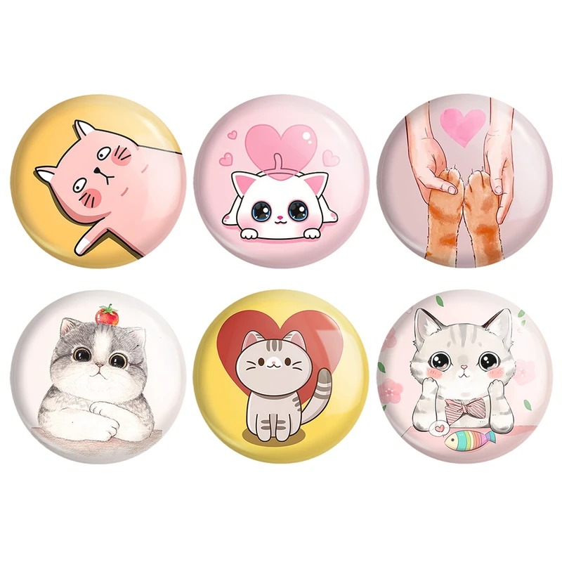 مگنت خندالو طرح گربه Cat کد 1443B مجموعه 6 عددی