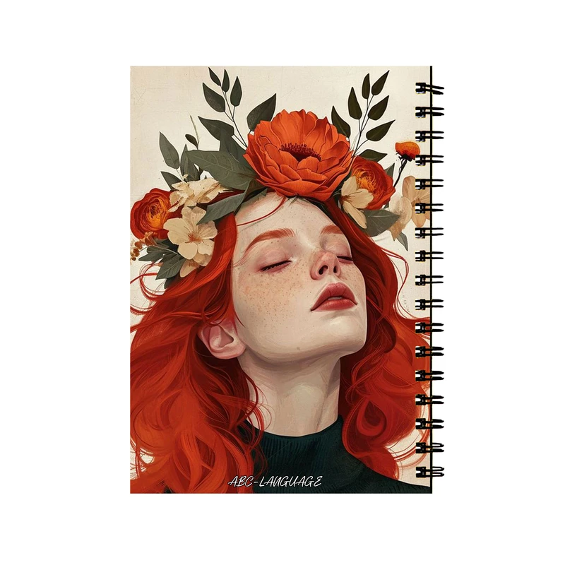 دفتر زبان 50 برگ طرح دختر و گل کد 82