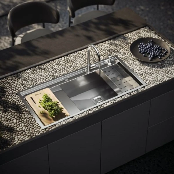 عکس شماره 4 : سینک ظرفشویی استیل توکار یک لگنه بیمکث مدل 4710