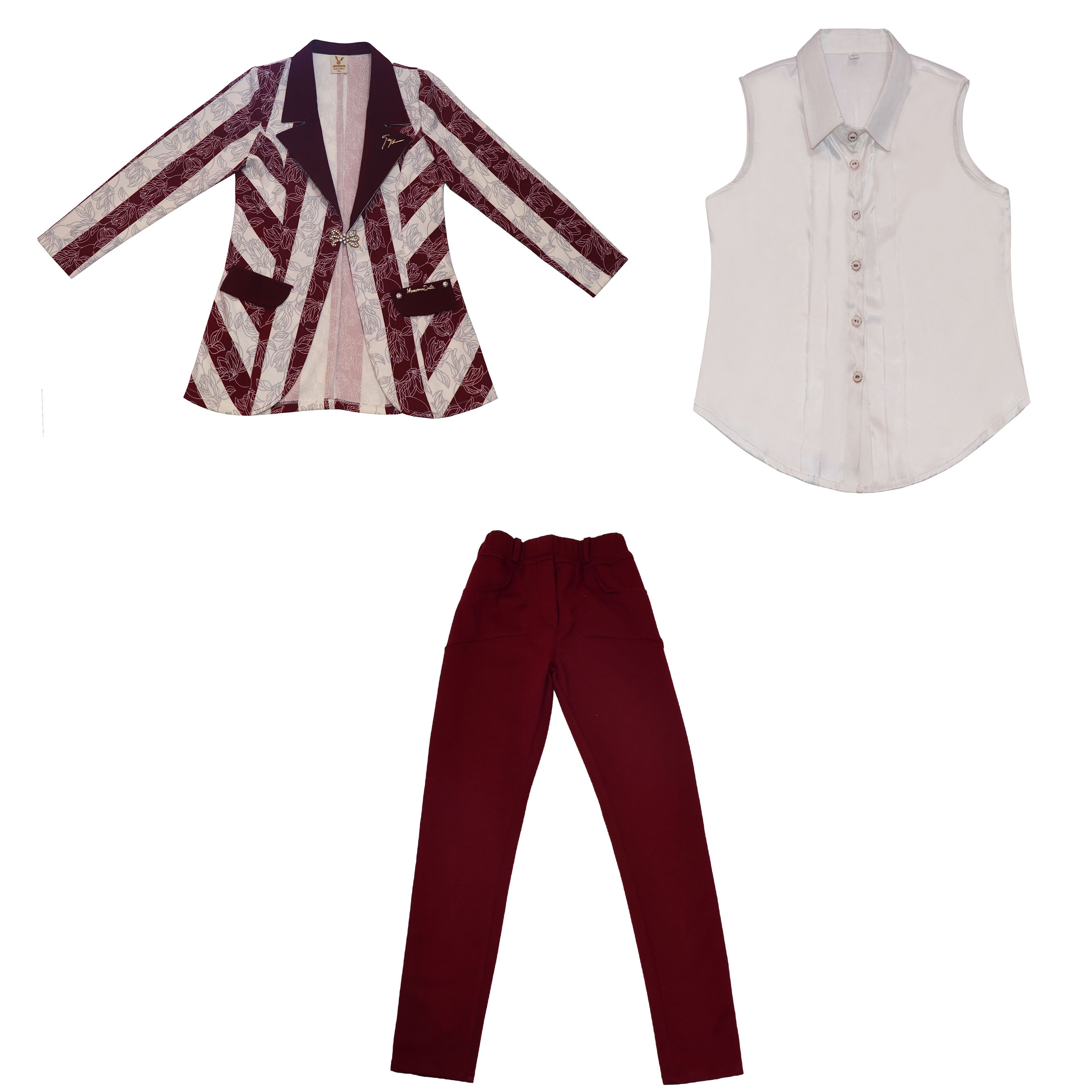 ست 3 تکه لباس دخترانه مدل هیلدا