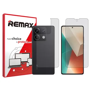 Remax HyGEL model transparent screen protector suitable for Xiaomi Redmi Note 13 mobile phone along with the back protector