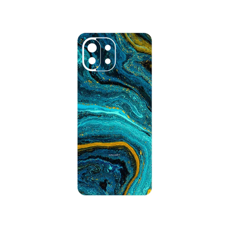 برچسب پوششی ماهوت مدل Turquoise marblewith golden streaks مناسب برای گوشی موبایل شیائومی MI 11 LITE