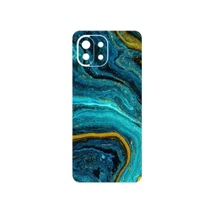 MAHOOT Turquoise marblewith golden streaks Cover Sticker for Xiaomi MI 11 LITE