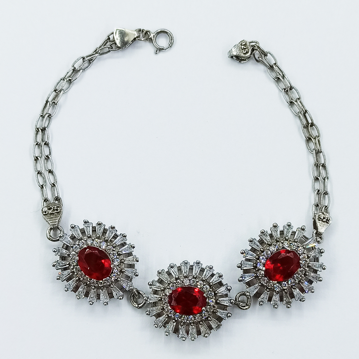 دستبند نقره زنانه سلین کالا مدل یاقوت قرمز کد ce-As35