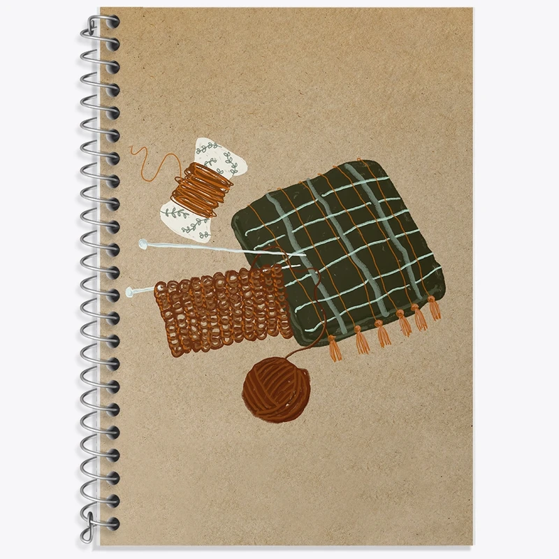 دفتر زبان 50 برگ خندالو مدل دو خط طرح بافتنی کد F2793