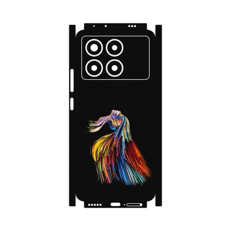 برچسب پوششی ماهوت مدل Rainbow Hair Digital Art-FullSkin مناسب برای گوشی موبایل شیائومی Poco X6 Pro