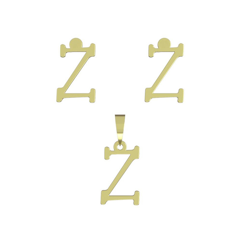 نیم ست طلا 18 عیار زنانه مدوپد مدل حرف Z کد NA16990