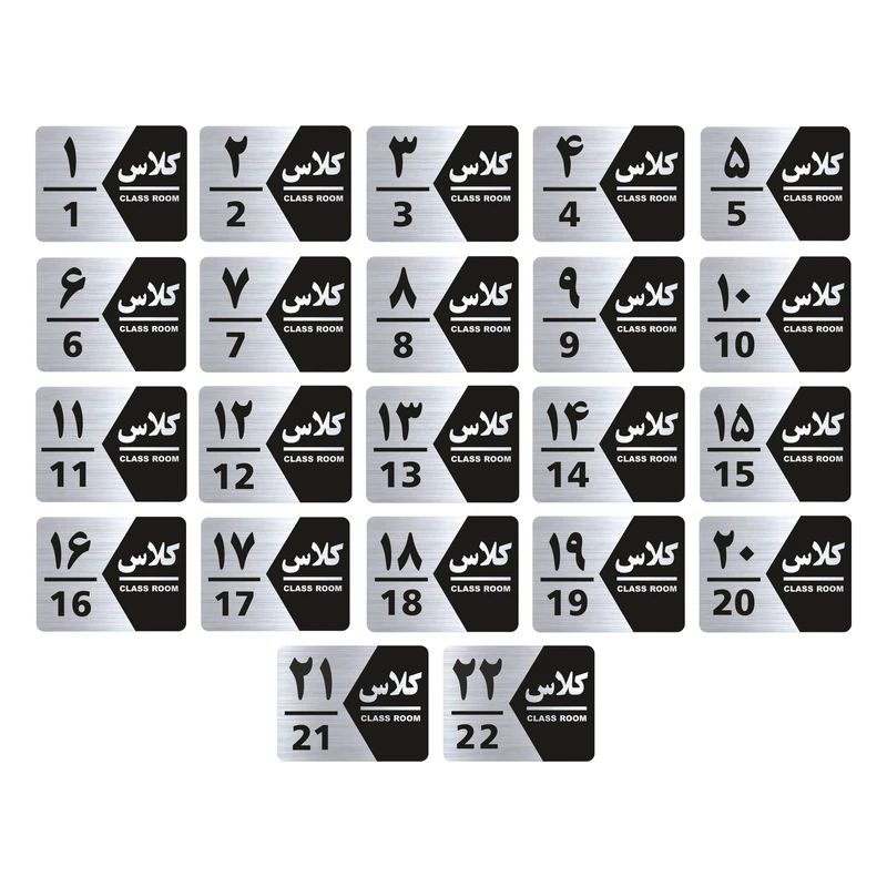 تابلو راهنما طرح شماره کلاس مدل GNS1422 مجموعه 22 عددی