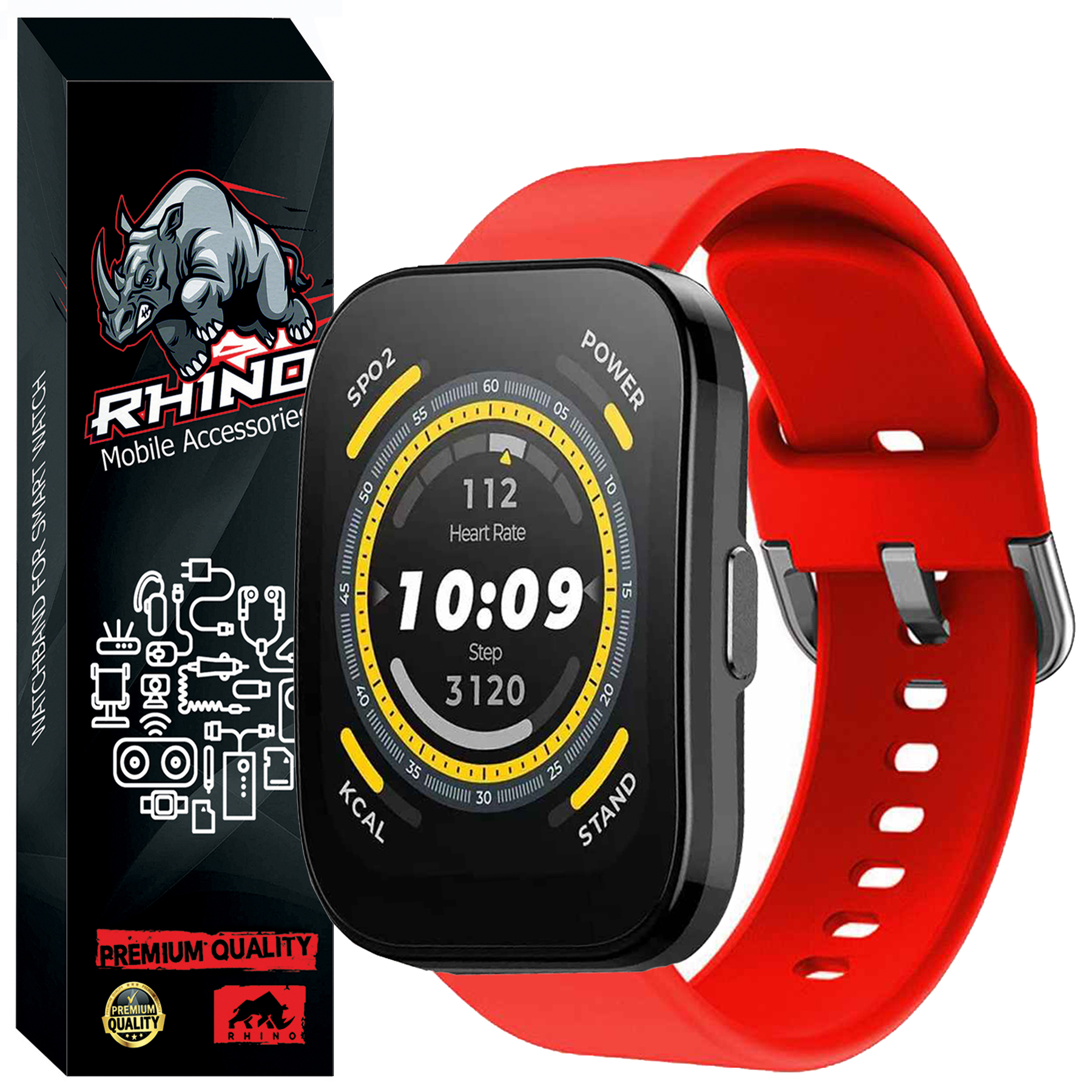 بند راینو مدل Silic-SQ مناسب برای ساعت هوشمند امیزفیت Bip 5