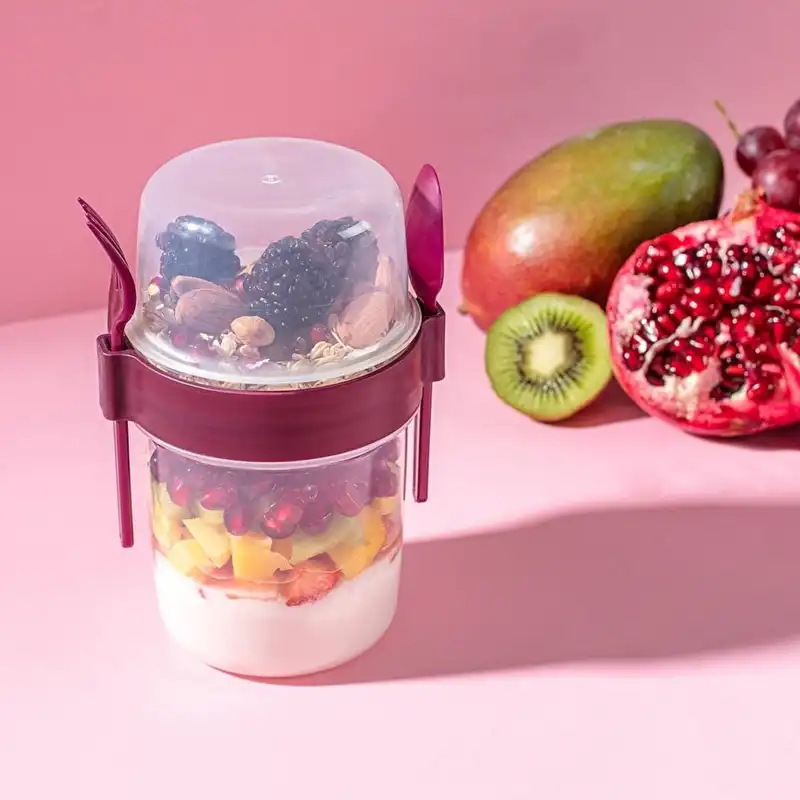 ظرف نگهدارنده غذا مادام کوکو مدل 02 به همراه قاشق و چنگال