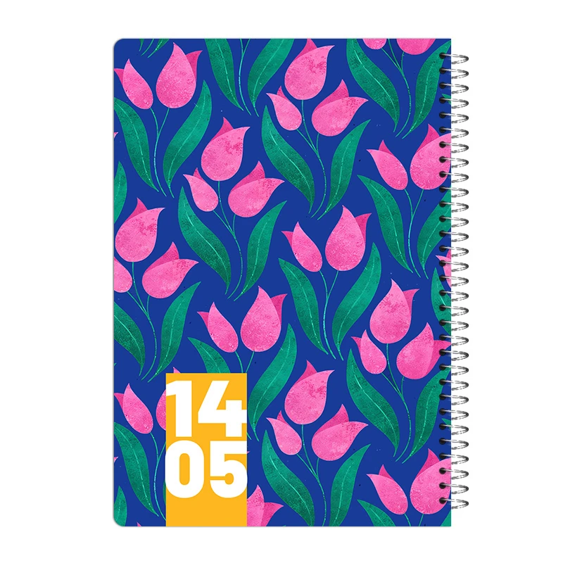 سررسید رقعی سال 1405 آی چاپ مدل فانتزی طرح لاله کد sr04