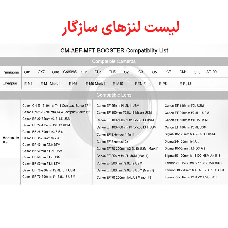 آداپتور لنز کاملایت مدل EF/EF-S to M4/3