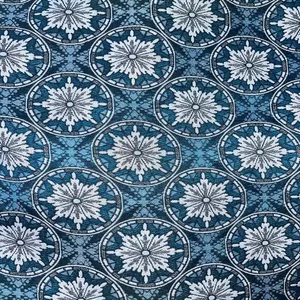 پارچه روفرشی عرض 2 متر مدل جاجیم طرح گل رنگ آبی