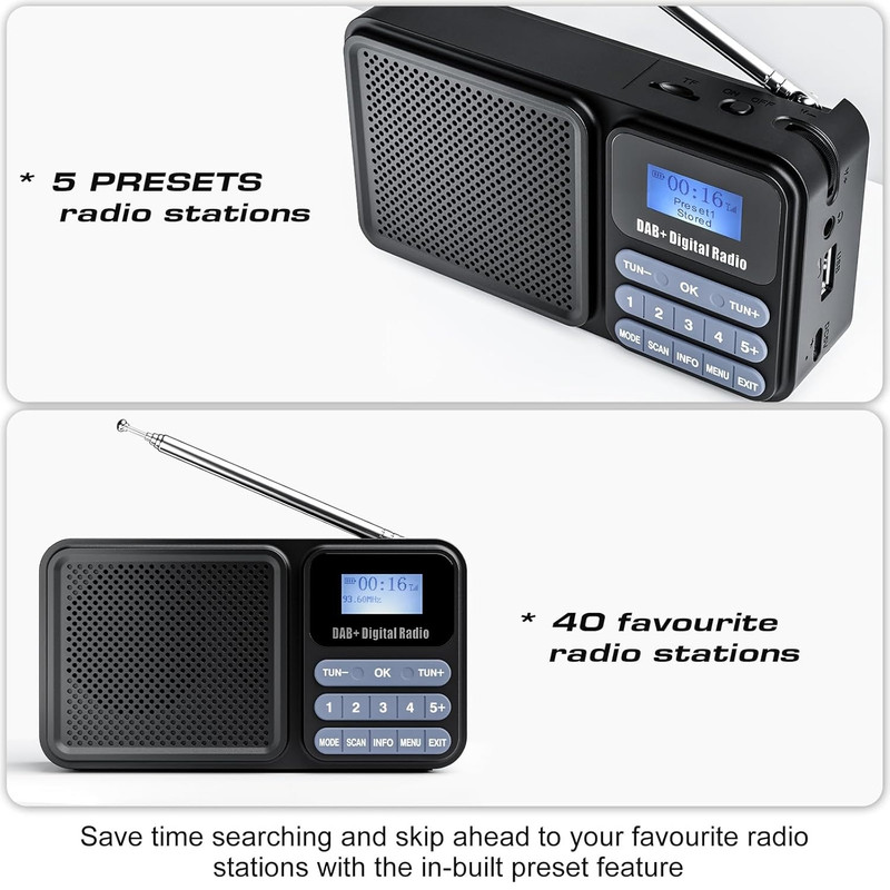 رادیو FM مدل ‎DAB-P11 دارای خروجی هدفون