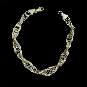 دستبند نقره زنانه مدل طنابی