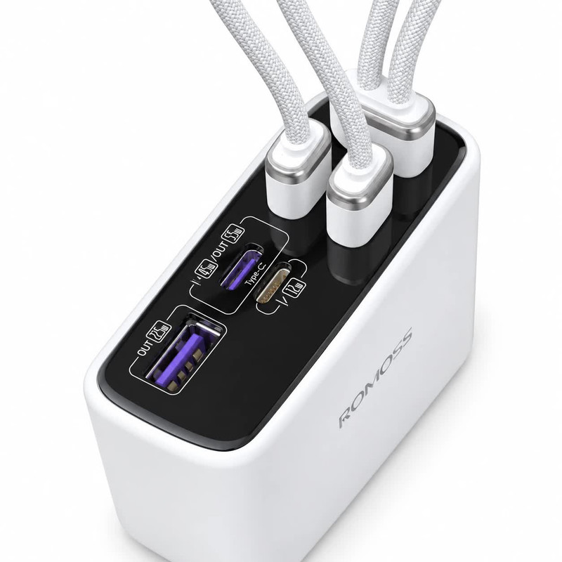 پاوربانک 55 وات روموس مدل PAC20U-162 ظرفیت 12500 میلی‌آمپر‌ساعت به همراه کابل USB-C
