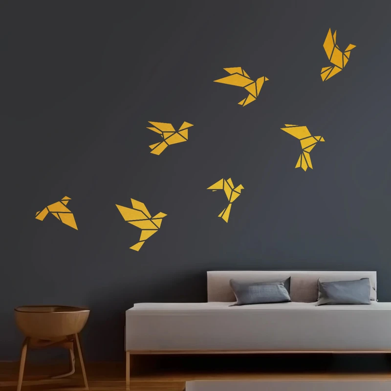 آینه پلکسی گلس مدل دکوراتیو کد N114 مجموعه 58 عددی